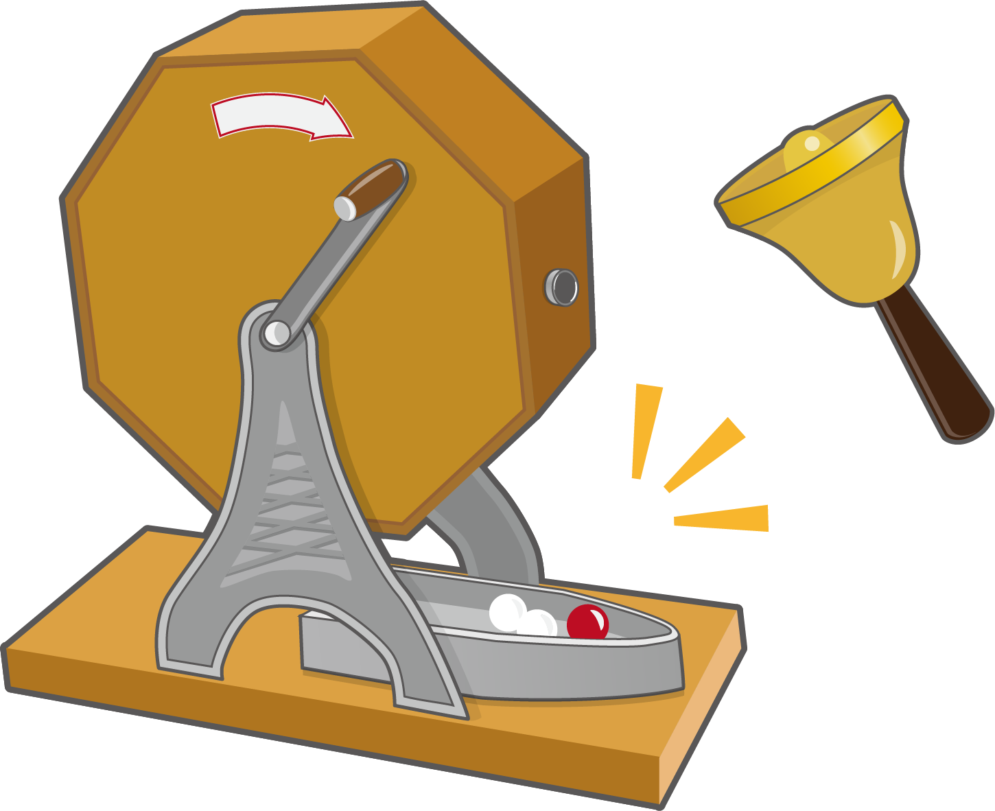 ガラポン抽選会のイラスト